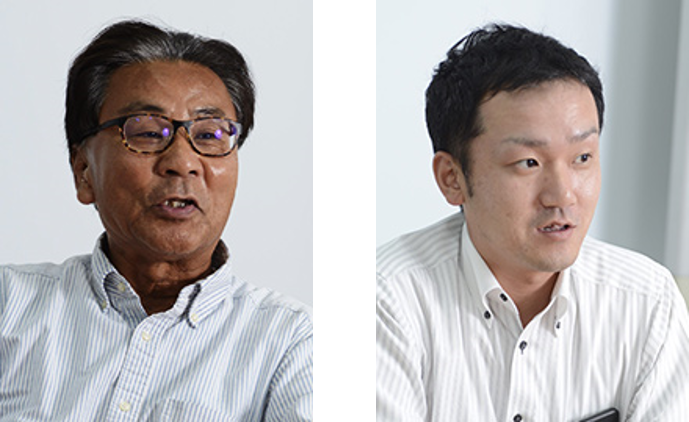 (左)Director, General Manager 池田次男氏、(右)General Manager, Production Section 土居 和憲 氏