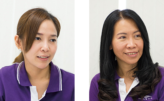 General Manager(物流・貿易・企画)Ms. Kamonwan Sangsuwan(Som)、(会計)Ms. Phaiphan Pattasart(Ann)